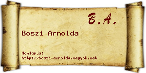 Boszi Arnolda névjegykártya